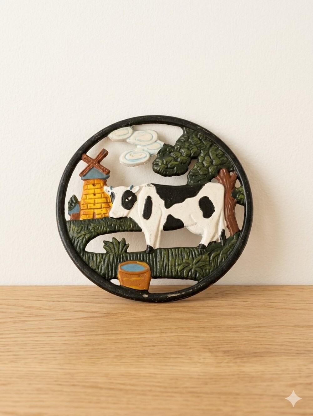 Vintage Cast Iron Cow Trivet – Farmhouse Cow Kitchen Decor